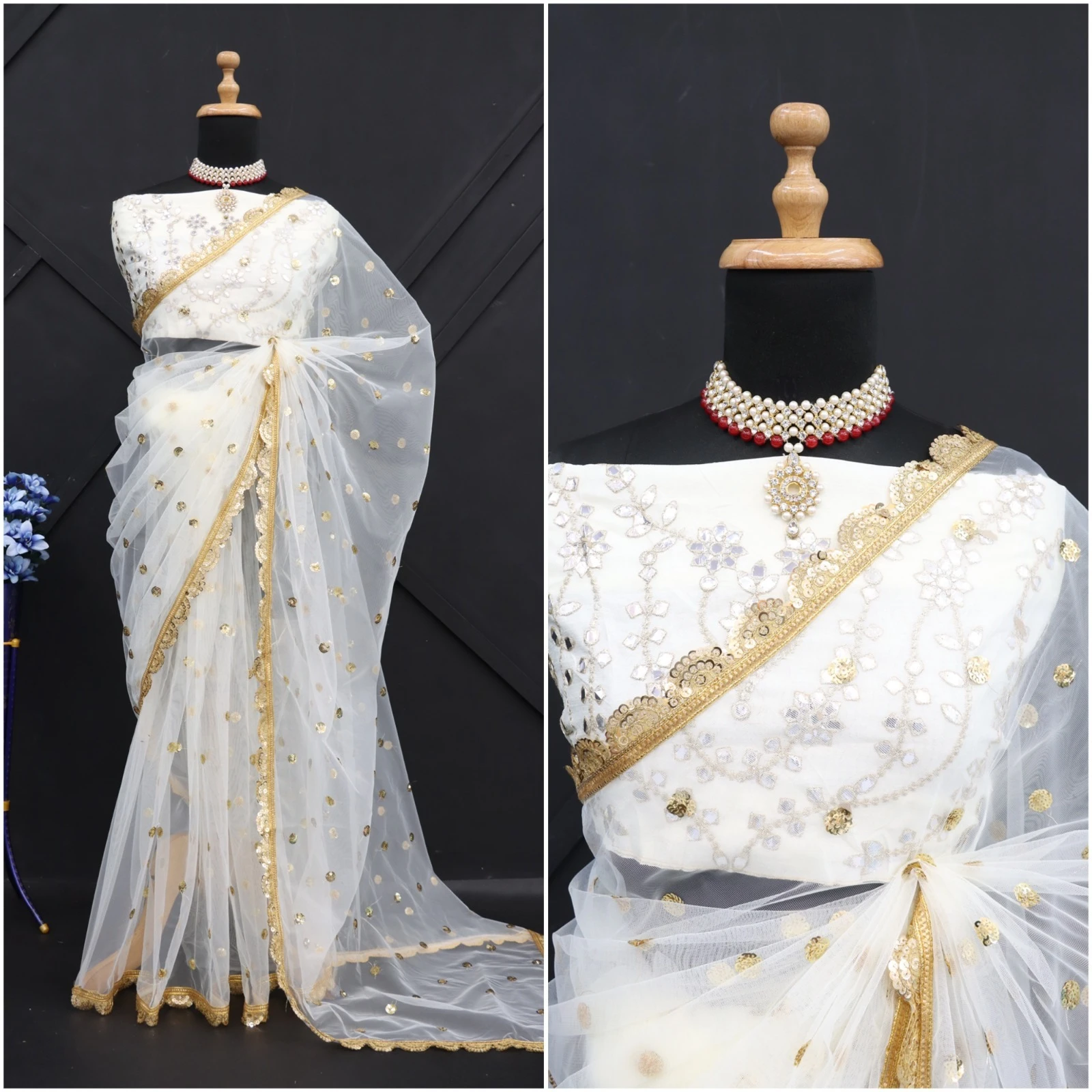 Vardan Ethnic Bt 373 Heavy Nylone Butterfly Net Wholesale Fancy Saree — Wholesale Sarees, MPA wholesale from Surat - Gallery Image 3